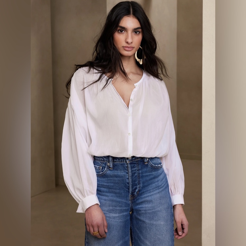 Oversized Cotton-Silk Shirt